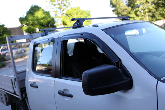 Installed view - Ford Ranger PK Weather Shields 2006-2012 Dual Cab - HIC Premium