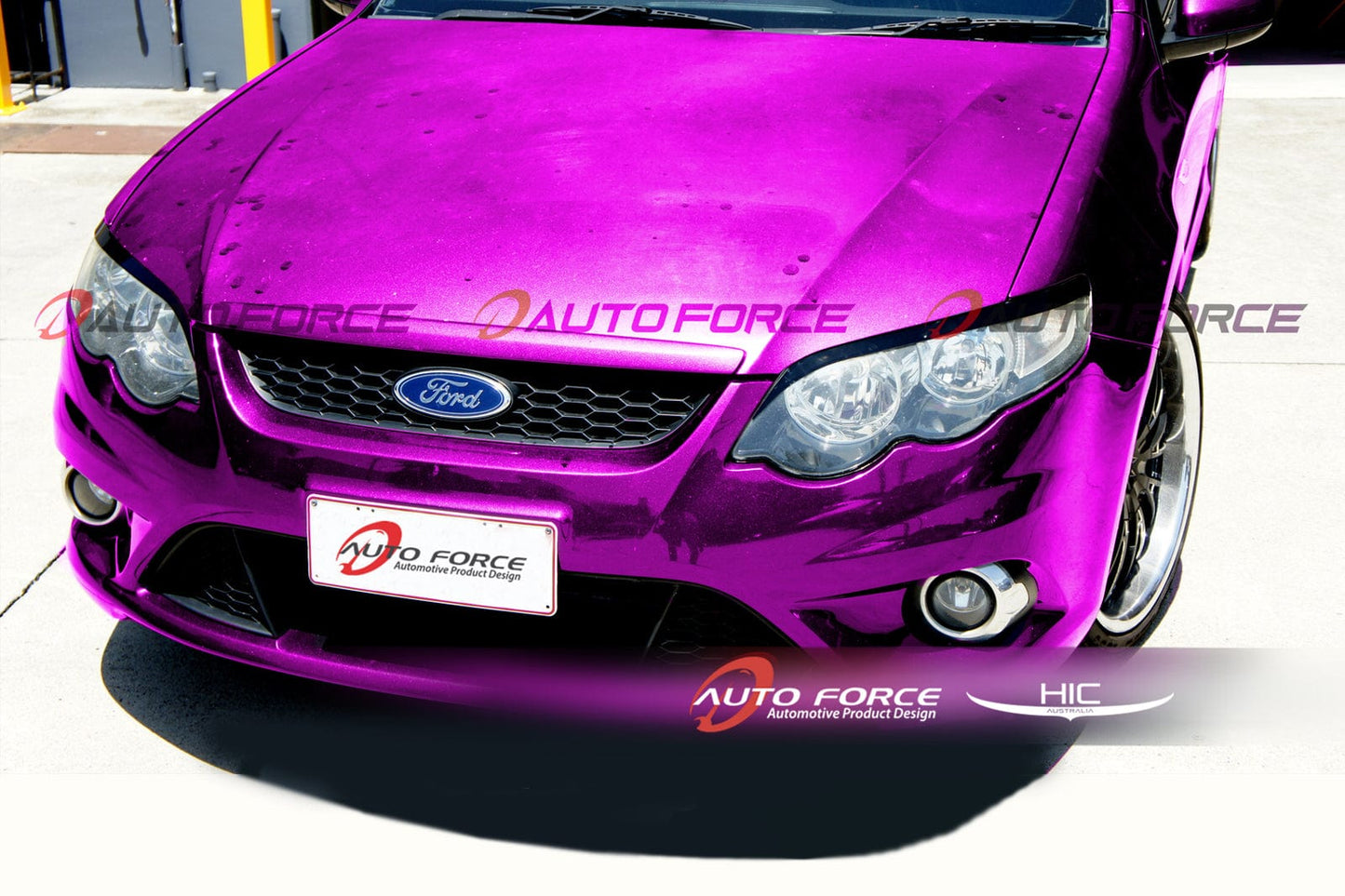 Installed view - Ford Falcon FG Headlight Eyelids Eyebrows - HIC Premium