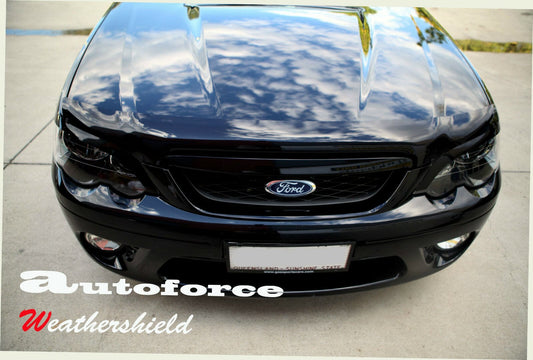 Installed view - Ford Falcon BA BF Bonnet Protector - HIC Premium