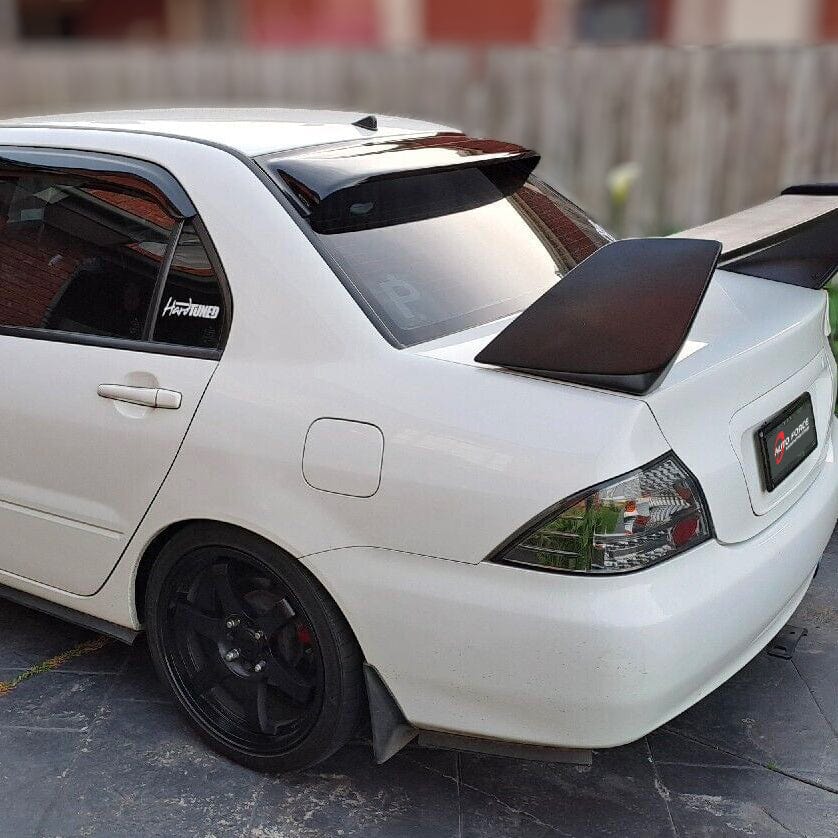 Installed view - Mitsubishi Lancer Rear Roof Spoiler 2001-2007 - HIC Premium