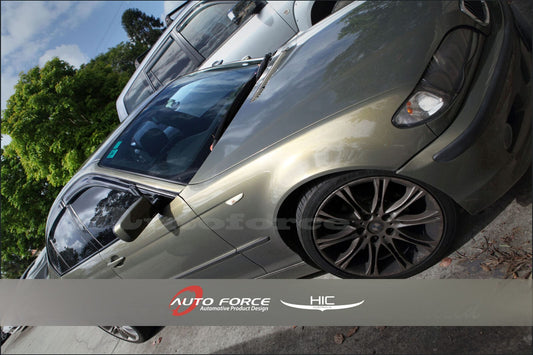 Installed view - BMW E46 3 Series Weather Shields 1998-2006 - HIC Premium