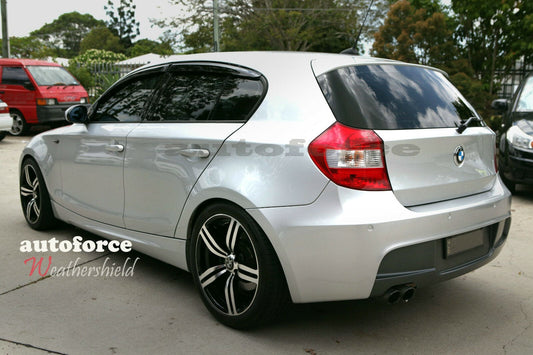 Installed view - BMW E87 1 Series Hatch Weather Shields 2004-2011 - HIC Premium