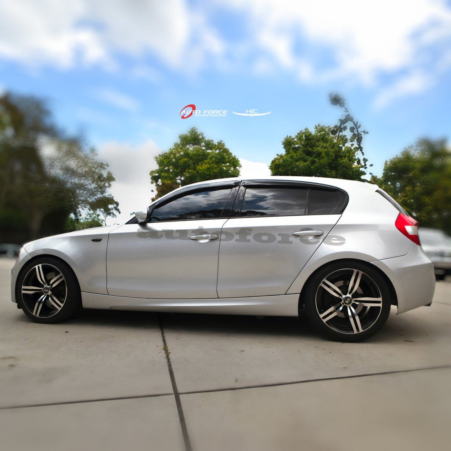 Installed view - BMW E87 1 Series Hatch Weather Shields 2004-2011 - HIC Premium