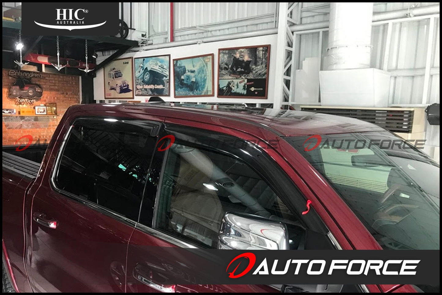 Installed view - Dodge Ram 1500 2500 3500 DS Express Weather Shields 2009-2018 Quad Cab