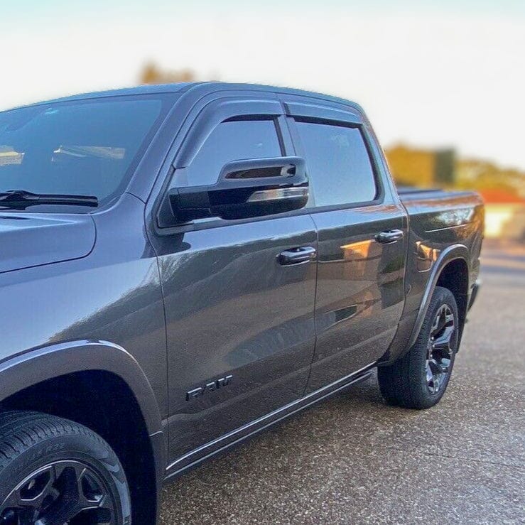 Installed view - Dodge Ram 1500 DT Series Weather Shields Crew Cab 2019-On - HIC