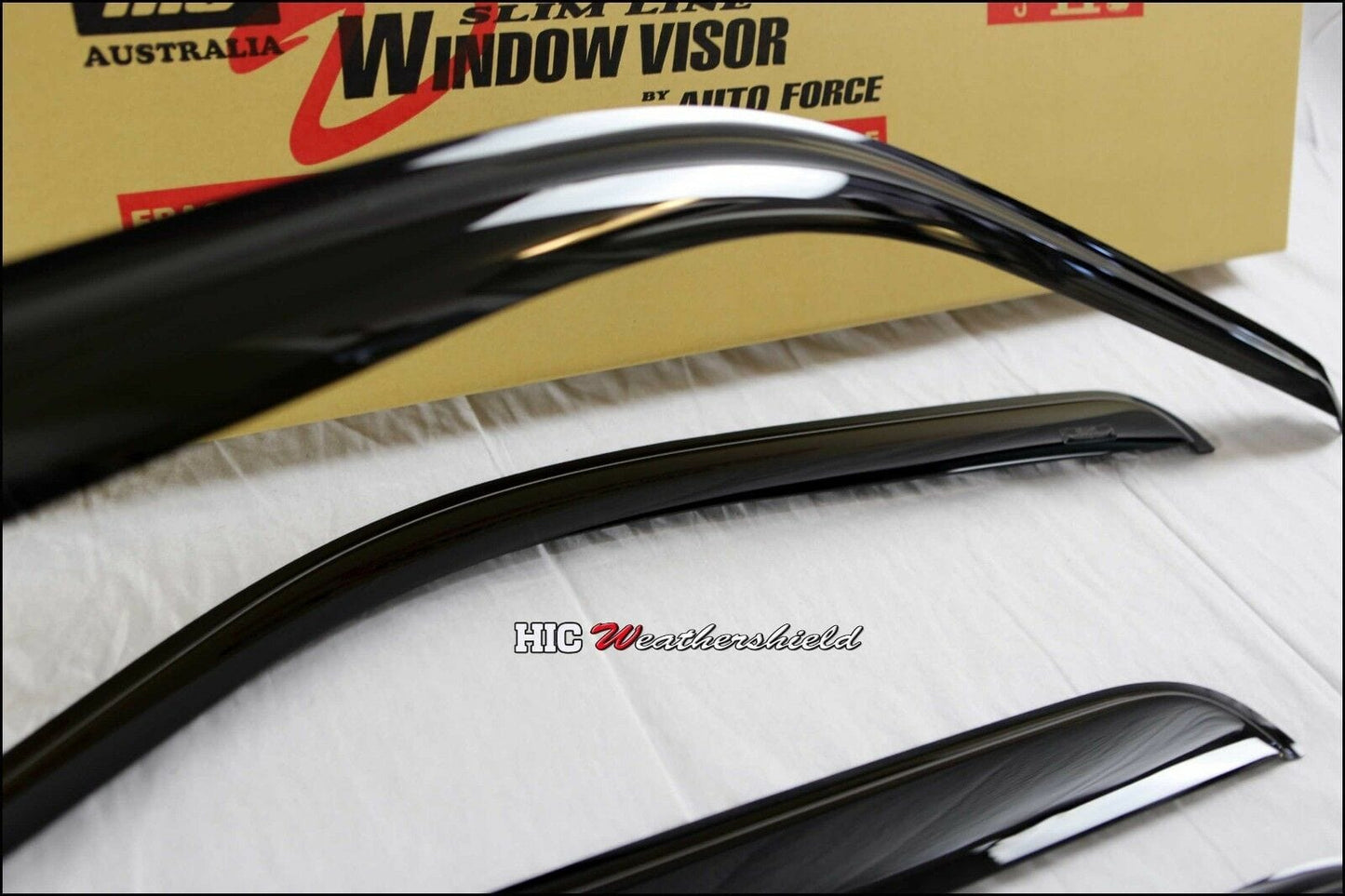 Installed view - Ford F250 F350 F450 F550 Weather Shields Crew Cab - HIC Premium