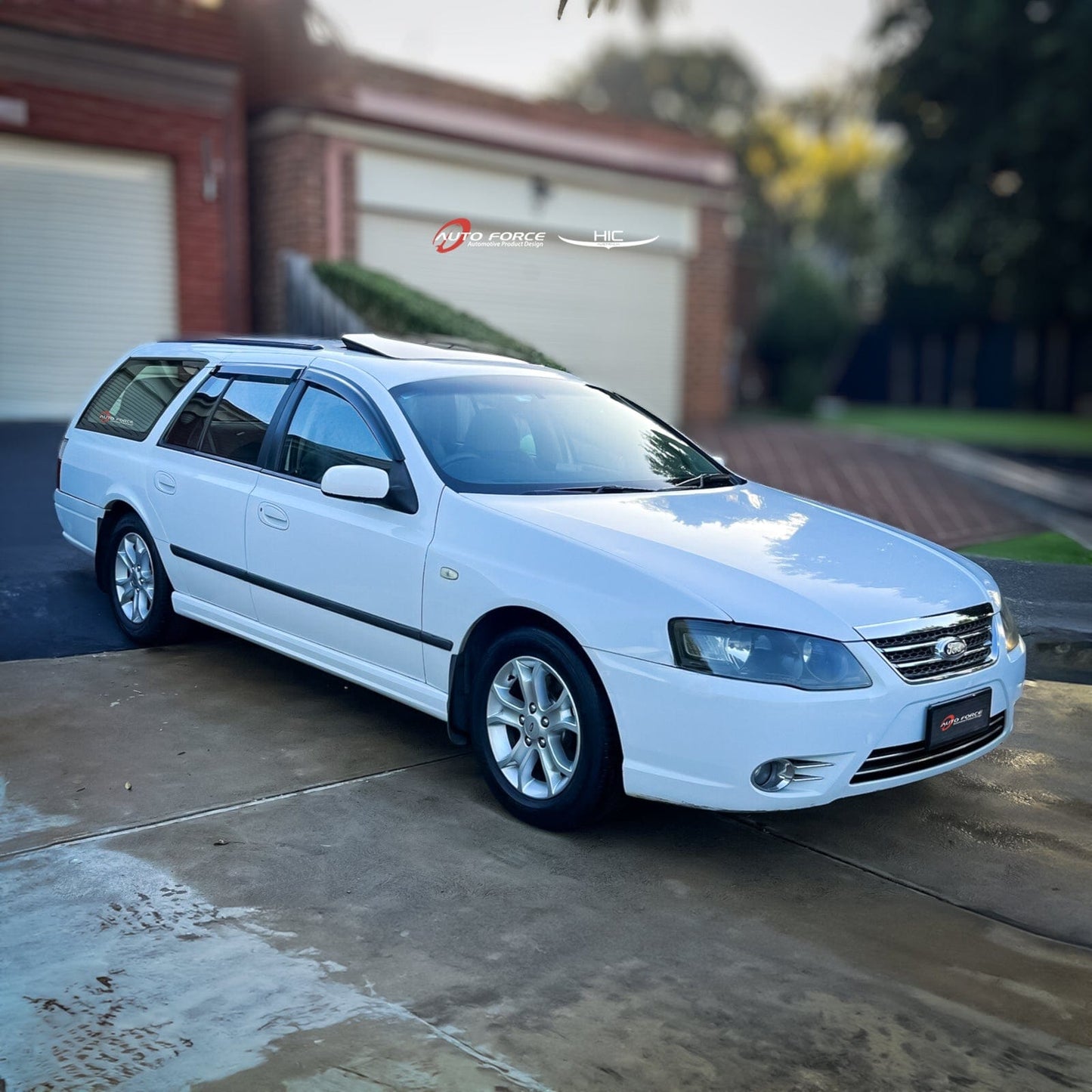 Installed view - Ford Fairlane Ghia Weather Shields - HIC Premium
