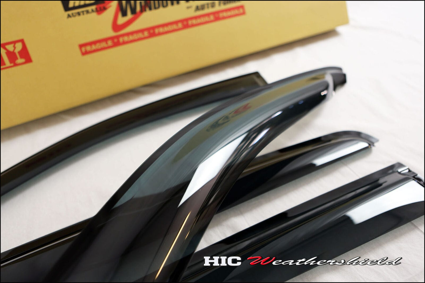 Installed view - Ford Ranger PX Weather Shields 2011-2020 - HIC Premium