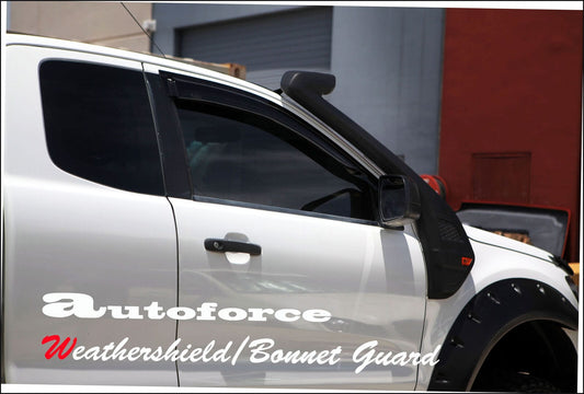 Installed view - Ford Ranger PX Ute Weather Shields 2012-On Front Set - HIC Premium