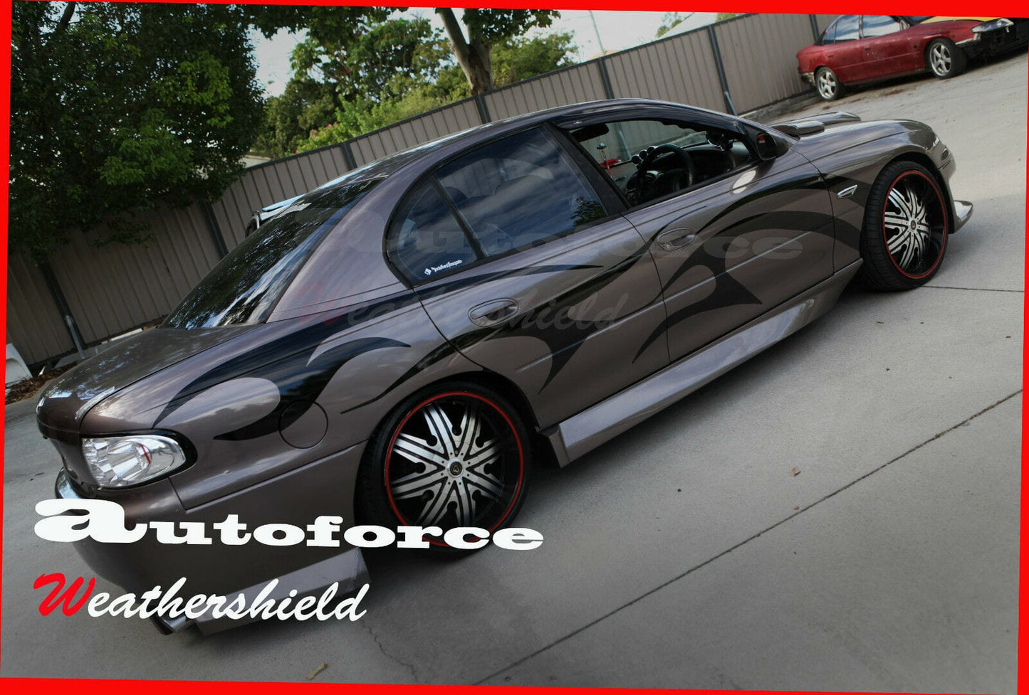 Installed view - Holden Commodore VT VX VY VZ Weather Shields - Front Set - HIC Premium