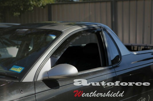 Installed view - Holden Commodore VT VX VY VZ Weather Shields - Front Set - HIC Premium
