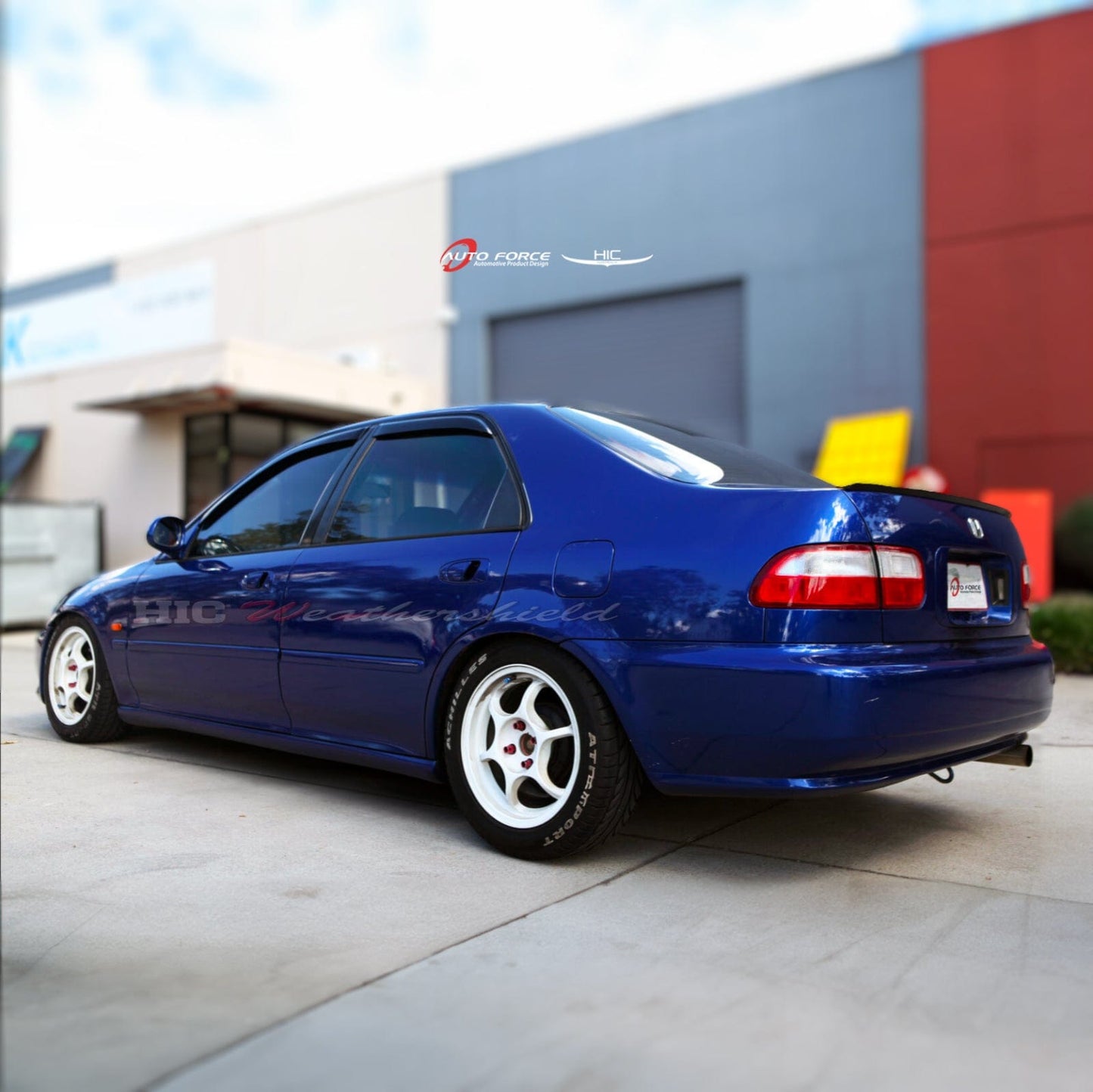 Installed view - Honda Civic EG EH Sedan Weather Shields 1992-1995 - HIC Premium