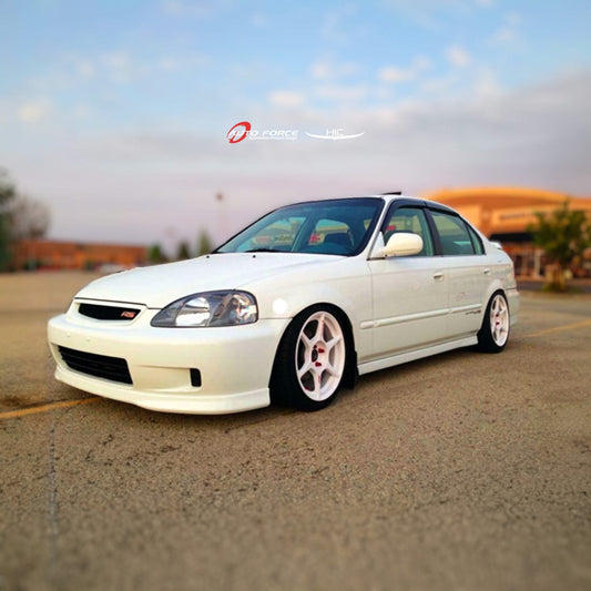 Installed view - Honda Civic EJ Sedan Weather Shields 1996-2000 - HIC Premium