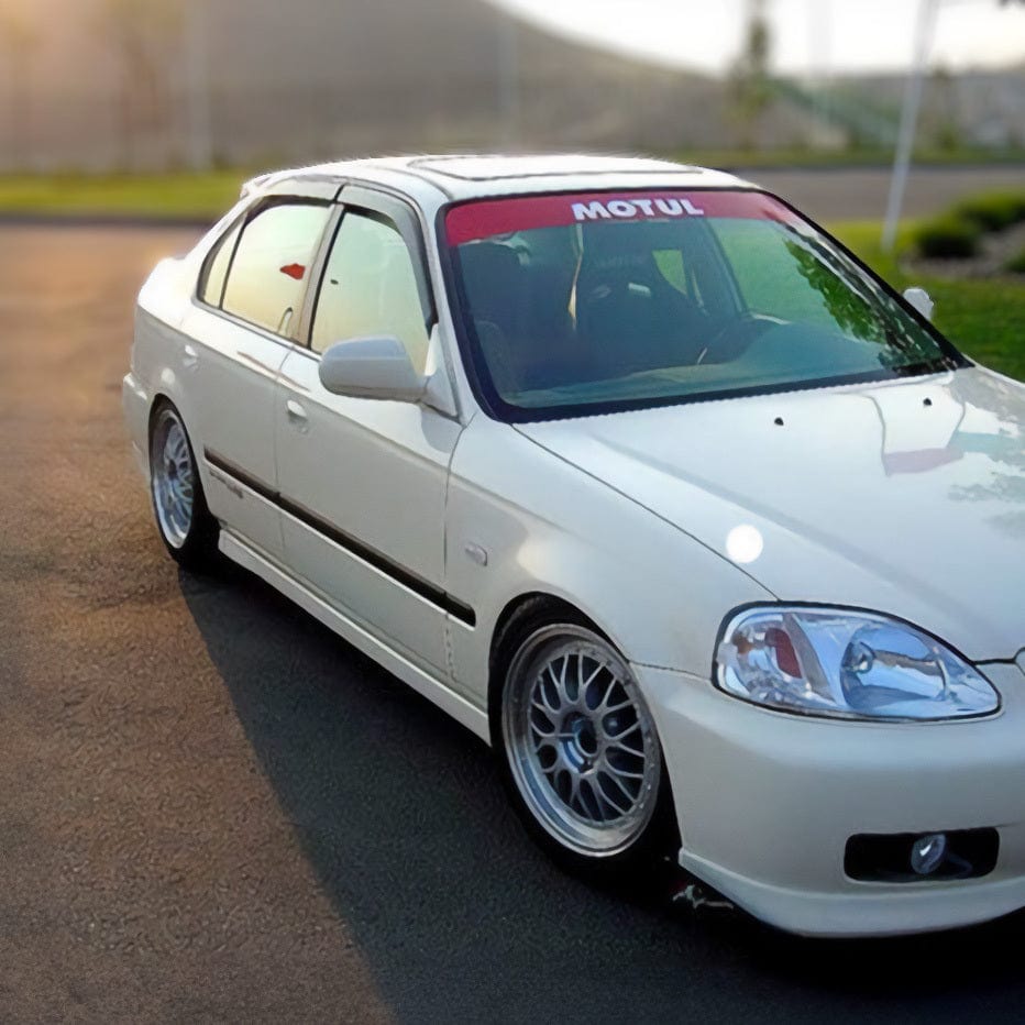 Installed view - Honda Civic EJ Sedan Weather Shields 1996-2000 - HIC Premium