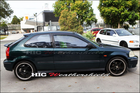 Installed view - Honda Civic EK Hatch Weather Shields 1997-2000 - HIC Premium
