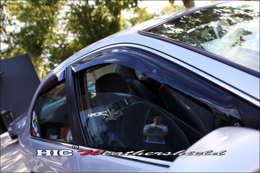 Installed view - Honda Civic ES Sedan Weather Shields 2001-2005 - HIC Premium