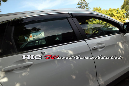 Installed view - Honda CRV Weather Shields 2012-2016 Chrome Trim - HIC Premium