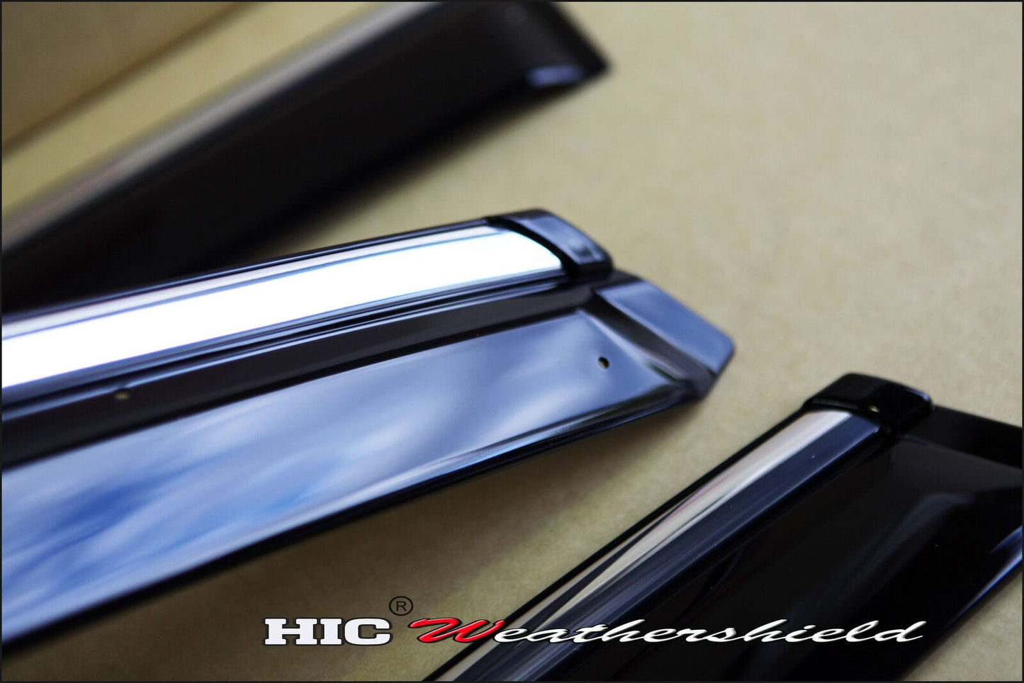 Installed view - Honda CRV Weather Shields 2012-2016 Chrome Trim - HIC Premium