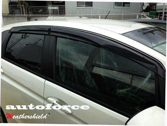 Installed view - Honda Jazz GK5 Weather Shields 2014-2019 - Mugen Style - HIC Premium