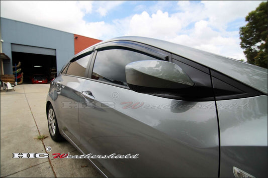 Installed view - Hyundai i30 II Hatch Weather Shields 2012-2017 - HIC Premium