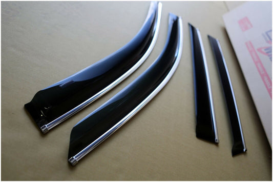 Installed view - Hyundai Santa Fe Weather Shields 2013-2018 DM Chrome - HIC Premium