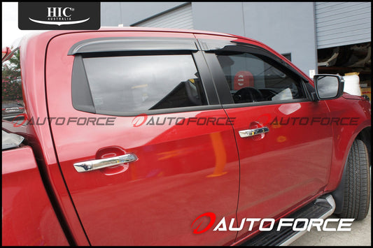 Installed view - Isuzu D-Max Ute Weather Shields 2020-2024 Crew Cab - HIC Premium