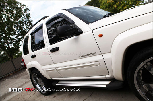 Installed view - Jeep Cherokee KJ Weather Shields 2002-2007 - HIC Premium