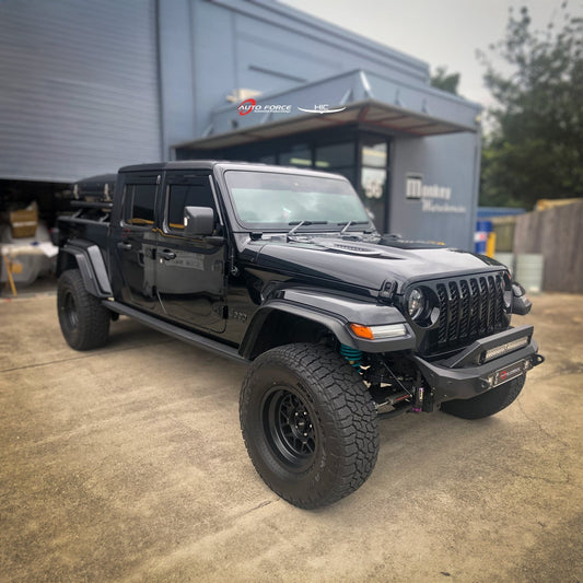 Installed view - Jeep Gladiator Weather Shields 2020-Onwards Dual Cab - HIC Premium