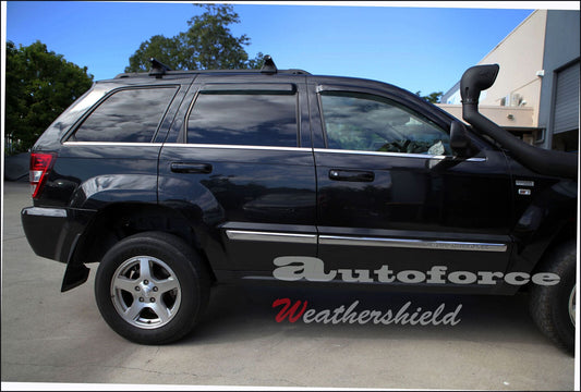 Installed view - Jeep Grand Cherokee WH Weather Shields 2004-2010 - HIC Premium