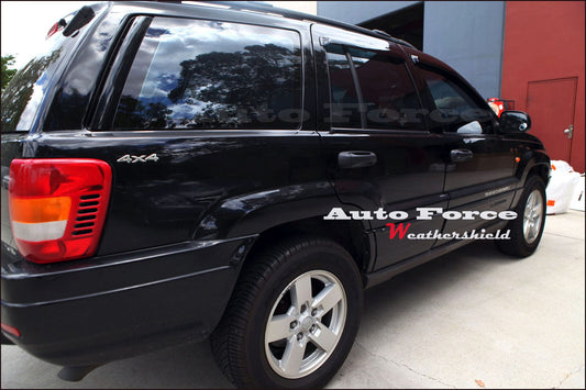 Installed view - Jeep Grand Cherokee WJ WG Weather Shields 1999-2004 - HIC Premium