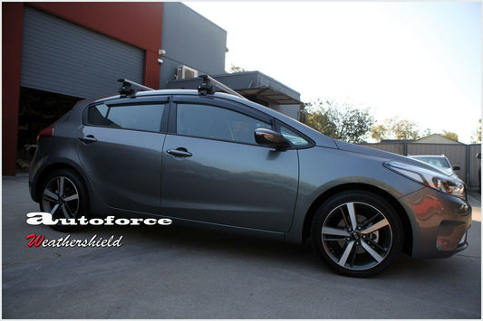 Installed view - Kia Cerato Hatch Weather Shields 2013-2018 - HIC Premium