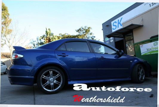 Installed view - Mazda 3 BK Sedan Weather Shields 2004-2009 - HIC Premium