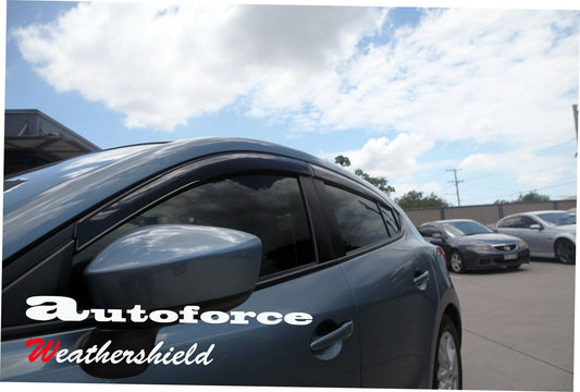 Installed view - Mazda 3 Sedan Hatch Weather Shields 2013-2019 - HIC Premium