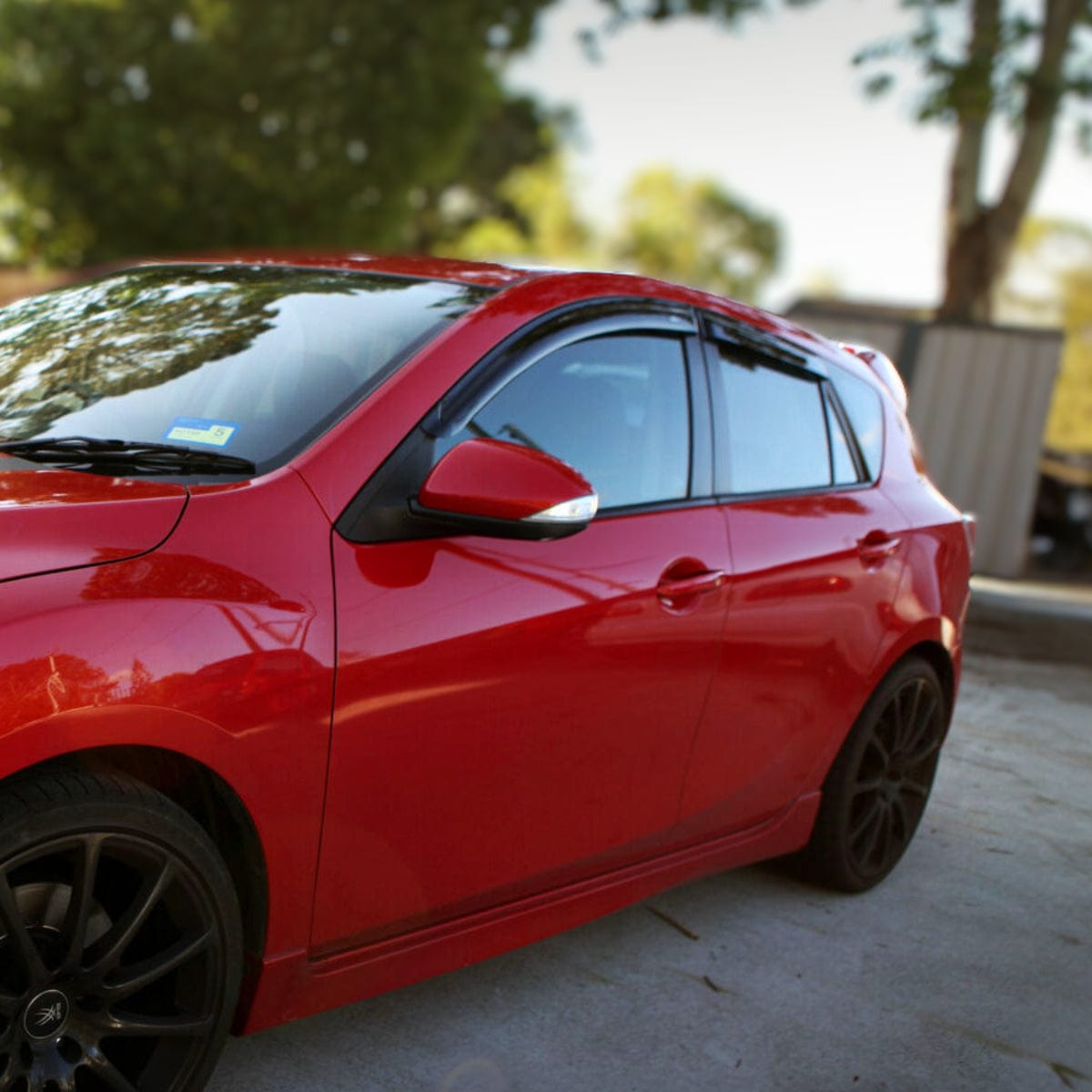 Installed view - Mazda 3 Hatch Weather Shields 2009-2013 - HIC Premium