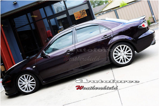 Installed view - Mazda 6 Sedan Weather Shields 2002-2007 - HIC Premium