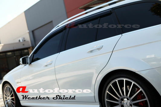 Installed view - Mercedes-Benz C-Class W204 Wagon Weather Shields - HIC Premium