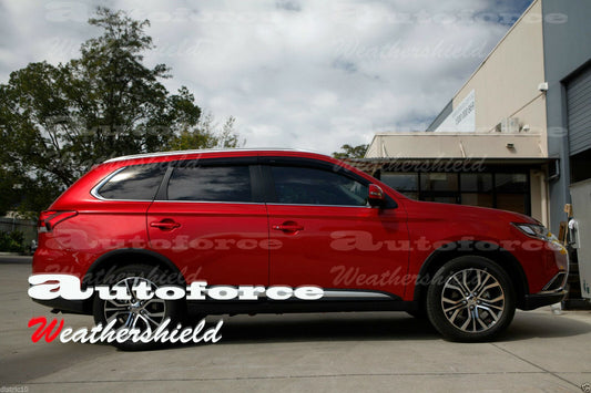 Installed view - Mitsubishi Outlander Weather Shields 2012-2023 - HIC Premium