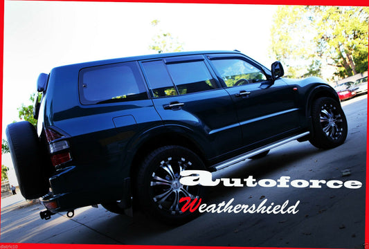 Installed view - Mitsubishi Pajero Weather Shields 2000-2006 - HIC Premium