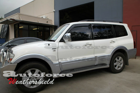 Installed view - Mitsubishi Pajero Weather Shields 2006-2020 - HIC Premium