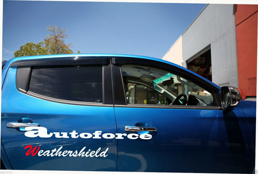 Installed view - Mitsubishi Triton MQ MR Weather Shields 2015-2024 Dual Cab - HIC