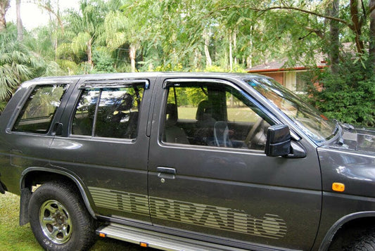 Installed view - Nissan Pathfinder Terrano Weather Shields 1988-1995 - HIC Premium