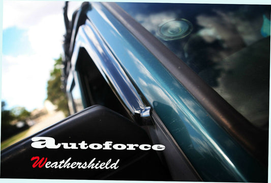 Installed view - Nissan Patrol GQ Ute Weather Shields 1987-1997 Front Set- HIC Premium