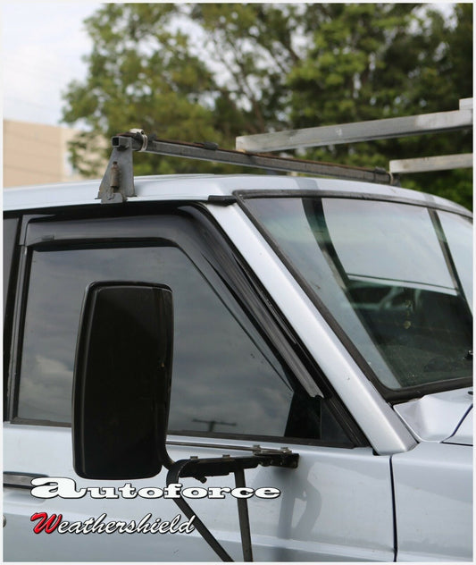 Installed view - Nissan Patrol GQ Ute Weather Shields 1998-2004 Front Set - HIC