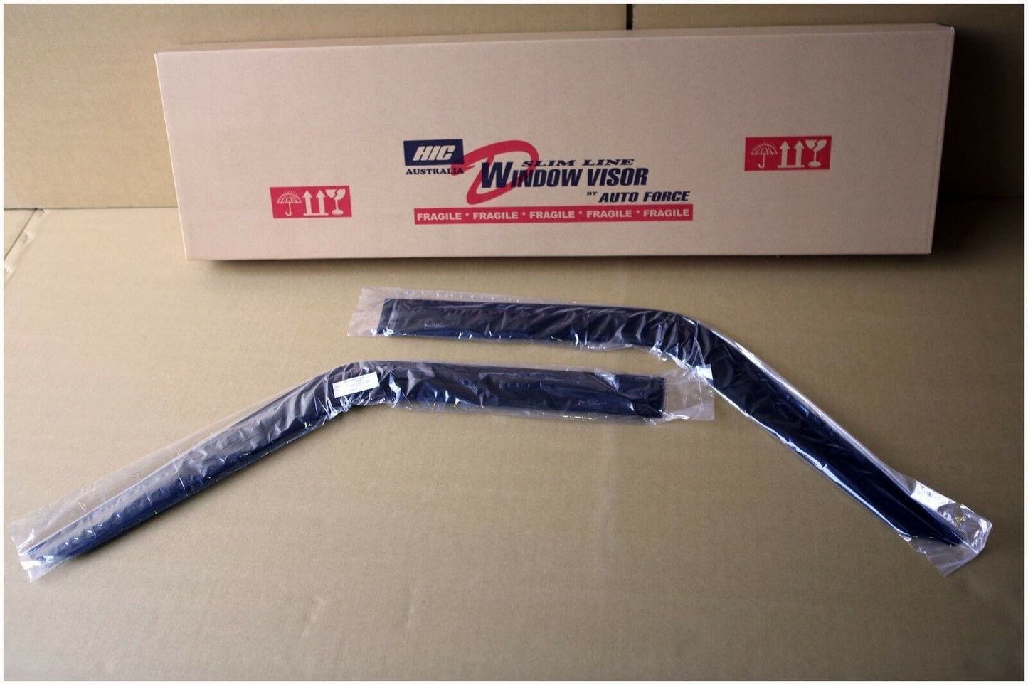 Installed view - Nissan Patrol GQ Ute Weather Shields 1998-2004 Front Set - HIC