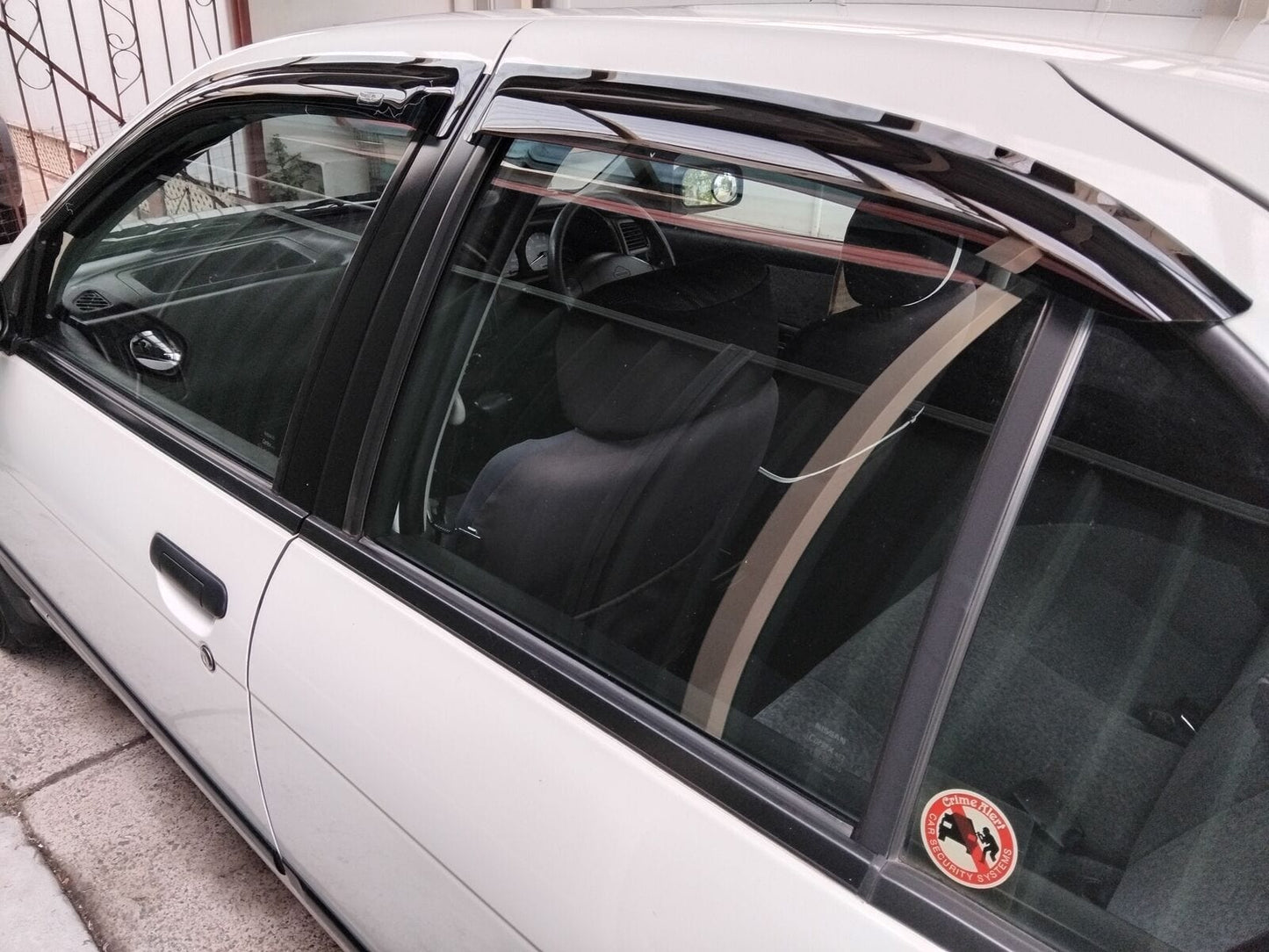 Installed view - Nissan Pulsar N15 Hatch Weather Shields 1993-2000 - HIC Premium