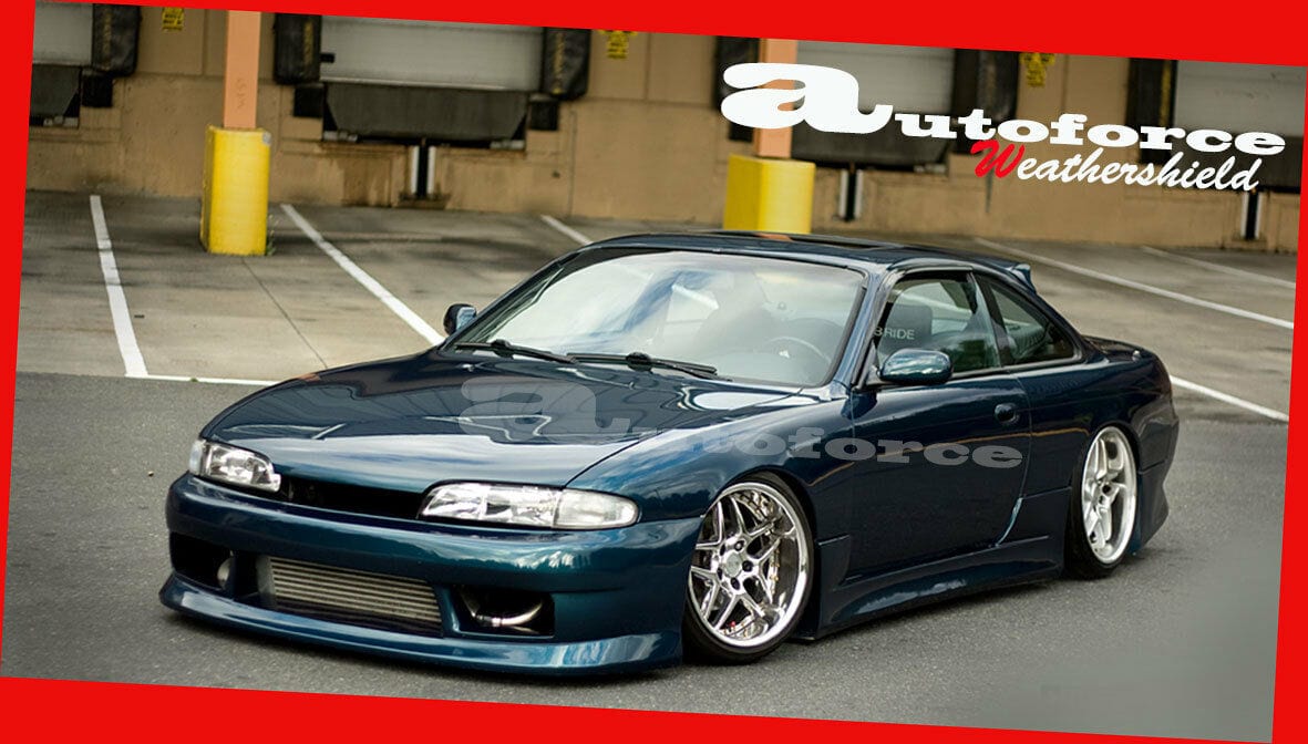 Installed view - Nissan Silvia S14 Weather Shields 1995-1998 - HIC Premium