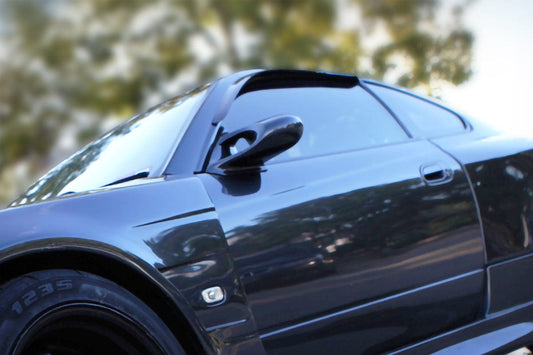Installed view - Nissan Silvia S15 200SX 2 Door Weather Shields 1999-2002 - HIC Premium