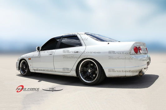 Installed view - Nissan Skyline R33 Sedan Weather Shields 1993-1998 - HIC Premium