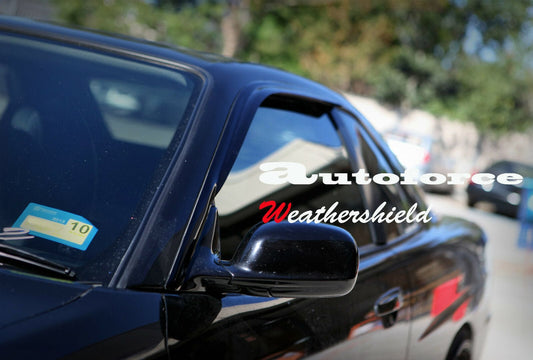 Installed view - Nissan Skyline R34 Coupe Weather Shields 1999-2002 - HIC Premium