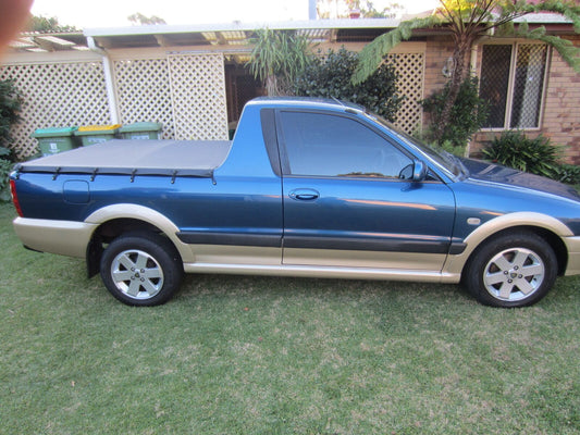 Installed view - Proton Jumbuck Ute Weather Shields 2003-On - HIC Premium